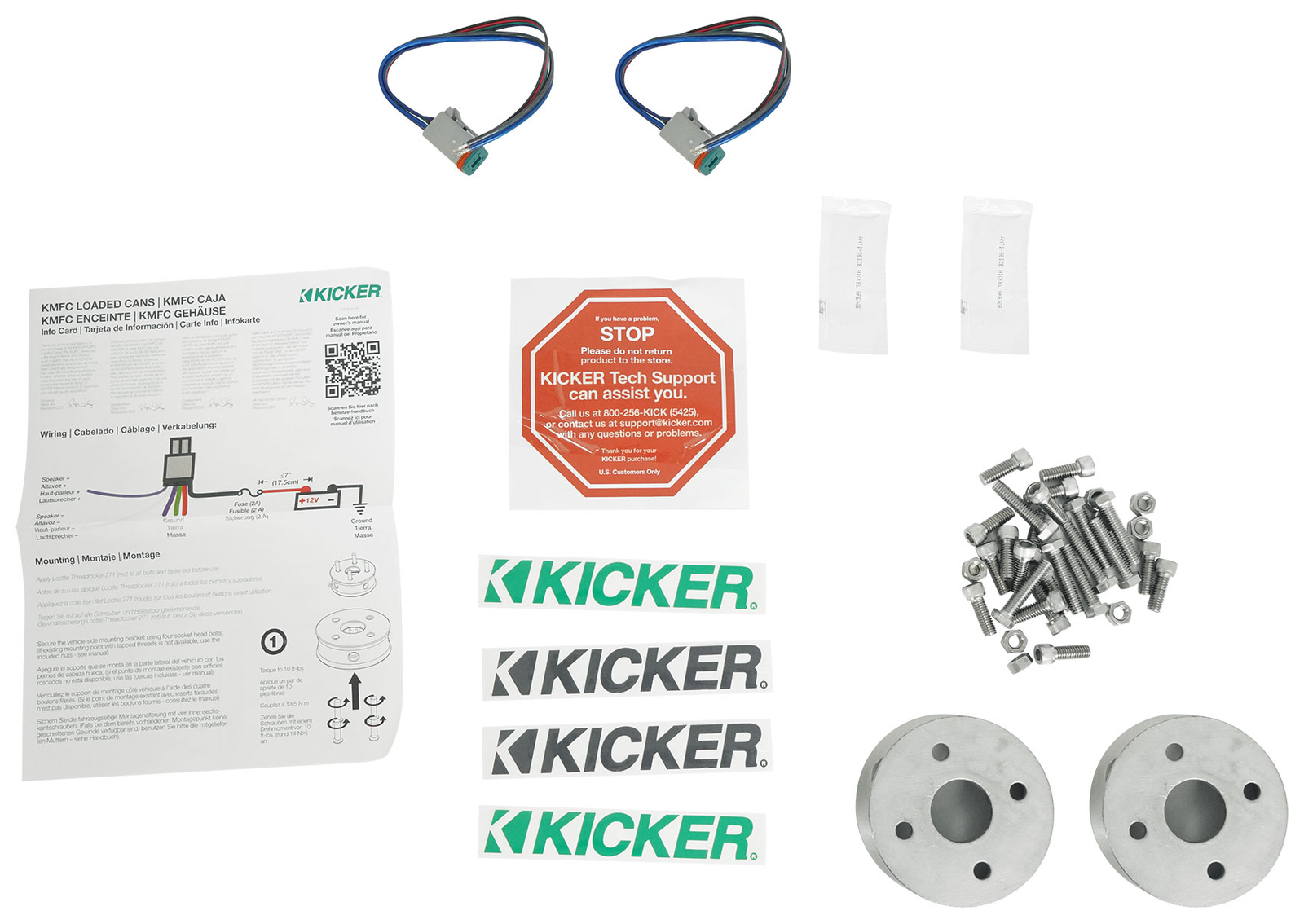 4 KICKER 47KMFC9W 9 Морских рупоров для лодок с плоским креплением на колонках KMFC9W