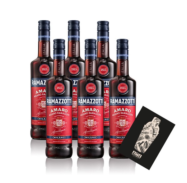 Ramazzotti 6Er Set Amaro 1815 0,7L (30% Vol) KräUterliköR Aus Italien Milano --image