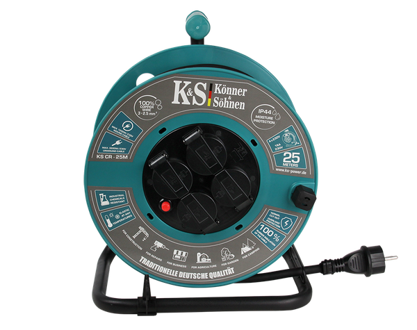 KöNner & SöHnen Ks CR-25M Kabeltrommel 25M 230V VerläNgerungskabel IP44-image