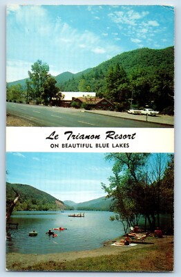 Ukiah California CA Postcard Le Trianon Resort Beautiful Blue Lakes Dual View
