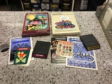 Intellivision Vectron and Bomb Squad Game, box, manuals, and controller overlays