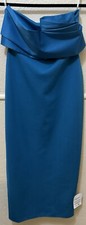 ASOS Teal Strapless Structural Midi Cocktail Dress Formal Party Size 6