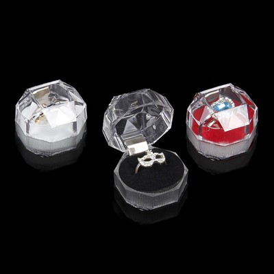 Trendy Transparent Plastic Box Polychromatic Ring Display Jewellery ...