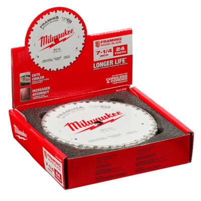 Milwaukee 48-41-0720 7-1/4'' 24T Framing Circular Saw Blades Bulk 10