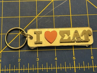 I Love Heart Sigma Lambda Upsilon Mirror Keychain Key Ring, Fob, NEW, LICENSED