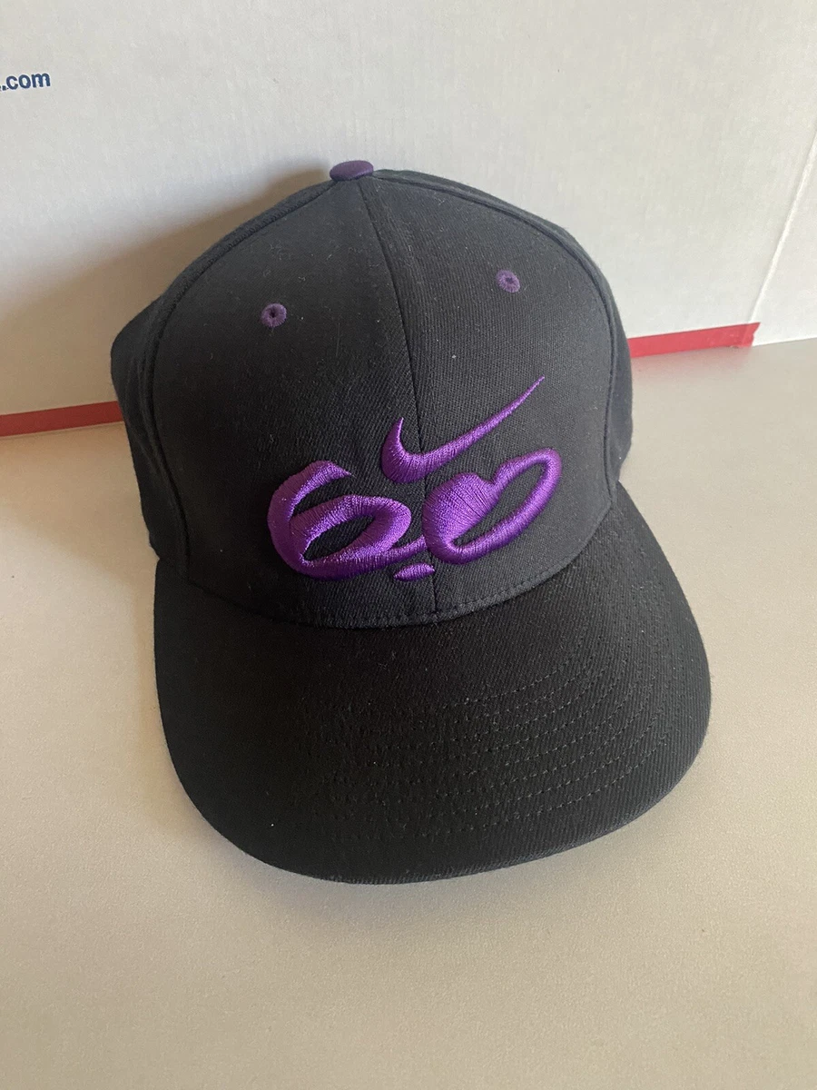 Black and top purple nike hat