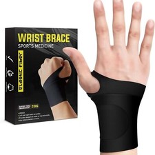 Wrist Protector Black Mositure Wicking Fabric Breathable Sports Sleeve A4