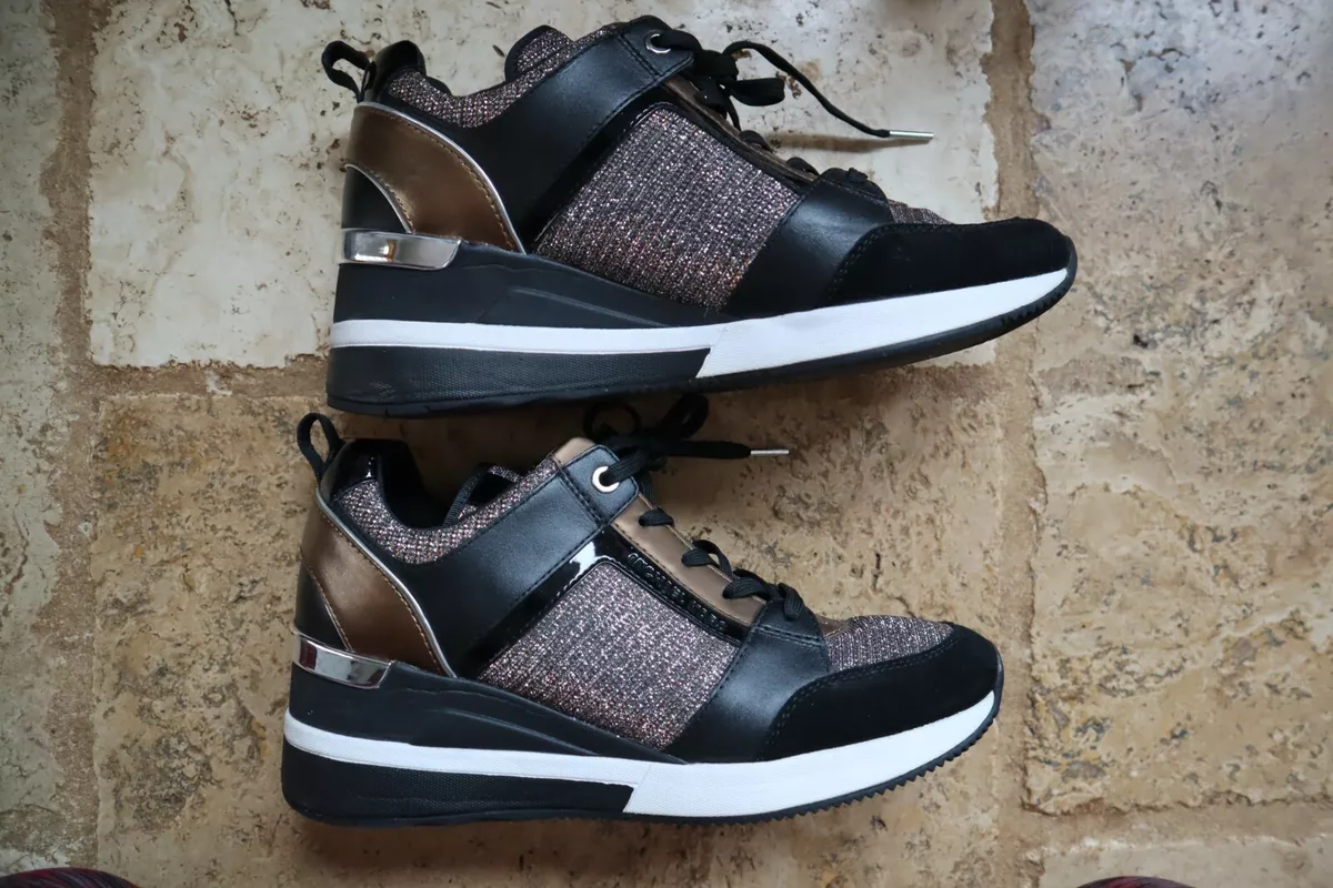 Michael kors black and silver sneakers clearance