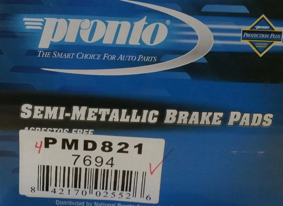 Передние полуметаллические тормозные колодки Pronto PMD821 DODGE RAM 2500 3500 RAMCHARGER - Изображение 4 из 4
