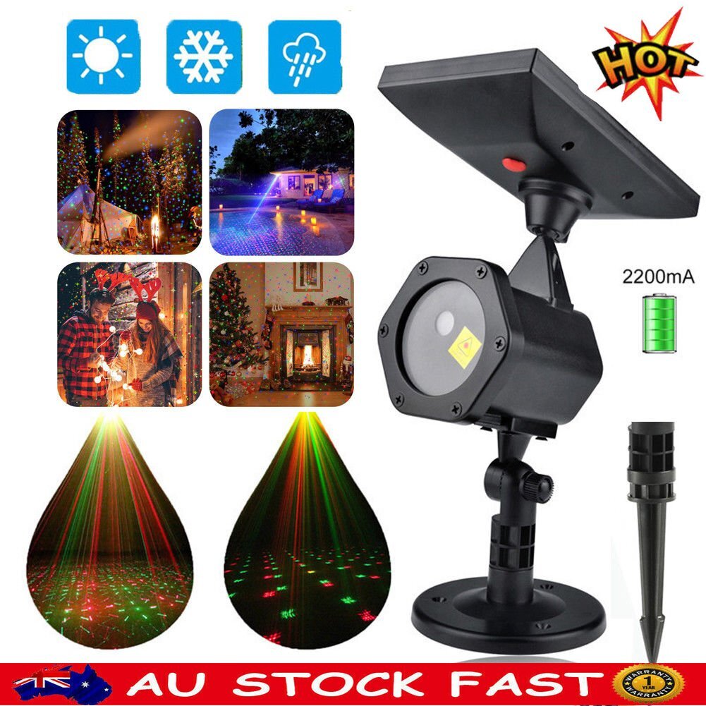 Waterproof Outdoor Christmas Lights Laser Solar Power Star Light