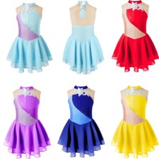 Kids Girls Leotard Sequins Dance Stylish Dress Modern Uniform Dress Up Fancy