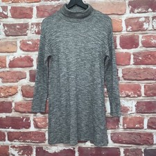 Zara Sweater Dress Womens Small Gray Heathered Turtleneck Knit Pullover