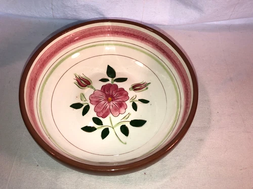 2 Stangl Wild Rose Bowls 5.5 Inch Fruit And 8 Inch Vegetable Mint