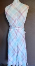 Ralph Lauren LRL Dress Womens 12 Plaid Belted Back Zip Sheer Lined