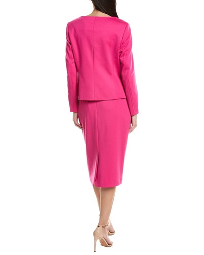 Le Suit 2Pc Scoop Neck Jacket & Skirt Set Women's - Picture 2 of 9