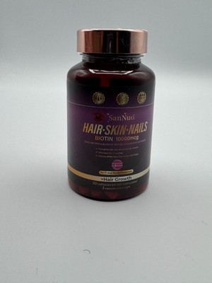 Biotin 10000mcg Hair Skin Nails Supplement 60 Capsules Fo-Ti Reishi Mushroom New