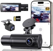 SHRINLUCK X5 4K Dual Dash Cam Front Rear 5.8GHz WiFi G-Sensor