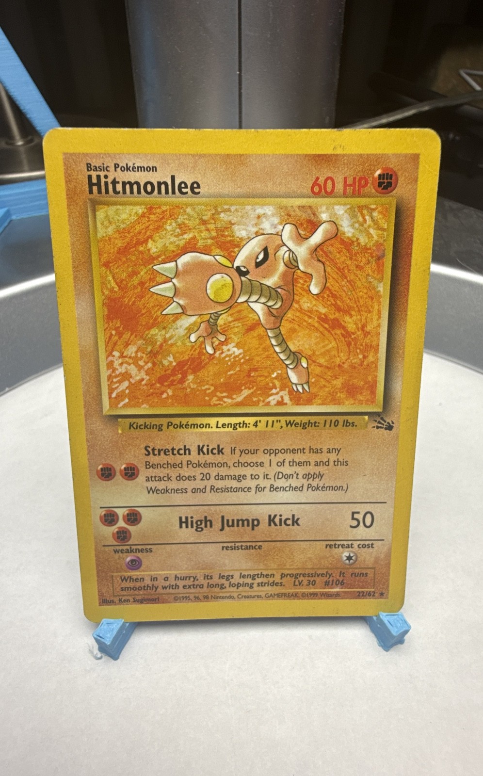 Pokémon TCG Hitmonlee Fossil 22/62 Regular 1999-2000 Wizards Base Set