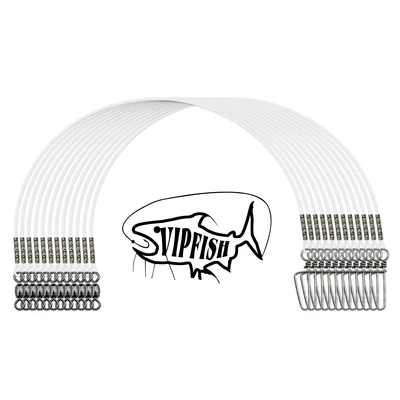 VIPFISH Fishing Fluorocarbon Leader with Crane Swivel and Snaps - Heavy Duty 20-80lb