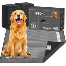 MIZOK Pee Pads for Dogs Charcoal Disposable No Leak Large 28x30in 40Ct  Heav...