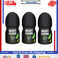 3x Right Guard Fresh Scent Antiperspirant & Deodorant Roll On For Men 50ml