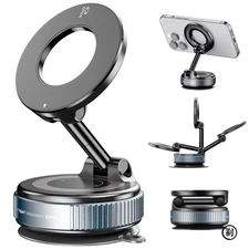 360 Vacuum Magnetic Phone Holder Adjustable Suction Cup Car Mount Foldable Stand