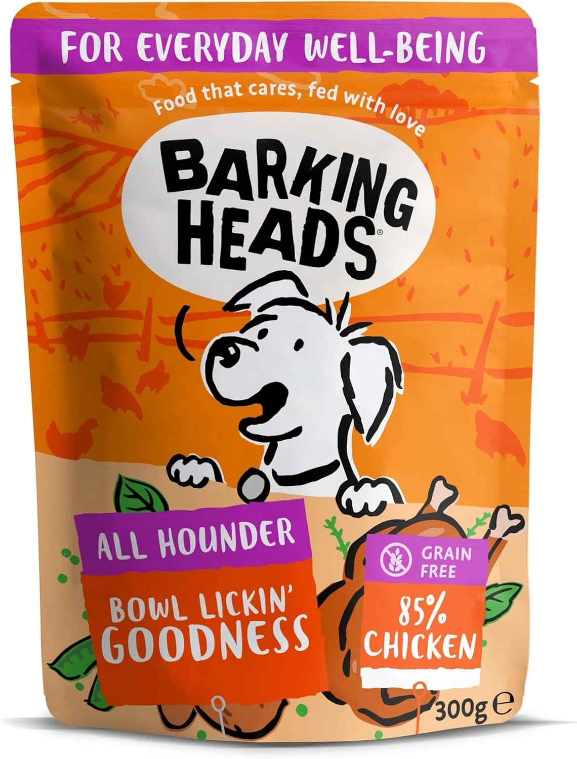 Barking Heads Wet Dog Food - Bowl Lickin' Chicken - No Artificial Flavours - Gra