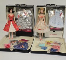 Vintage 1960s Midge Barbie Dolls LOT w/Clothes Accessories & Cases