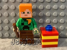 LEGO Minecraft Alex Minifigure w/ Holiday Creeper Sweater from set 21280 - New!