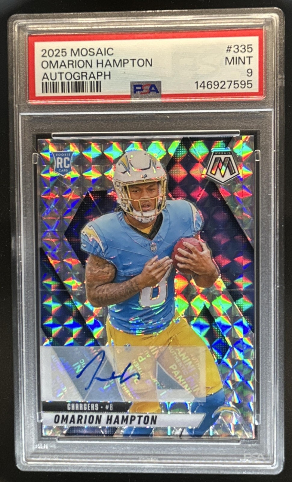 Omarion Hampton Panini Mosaic #335 Autograph