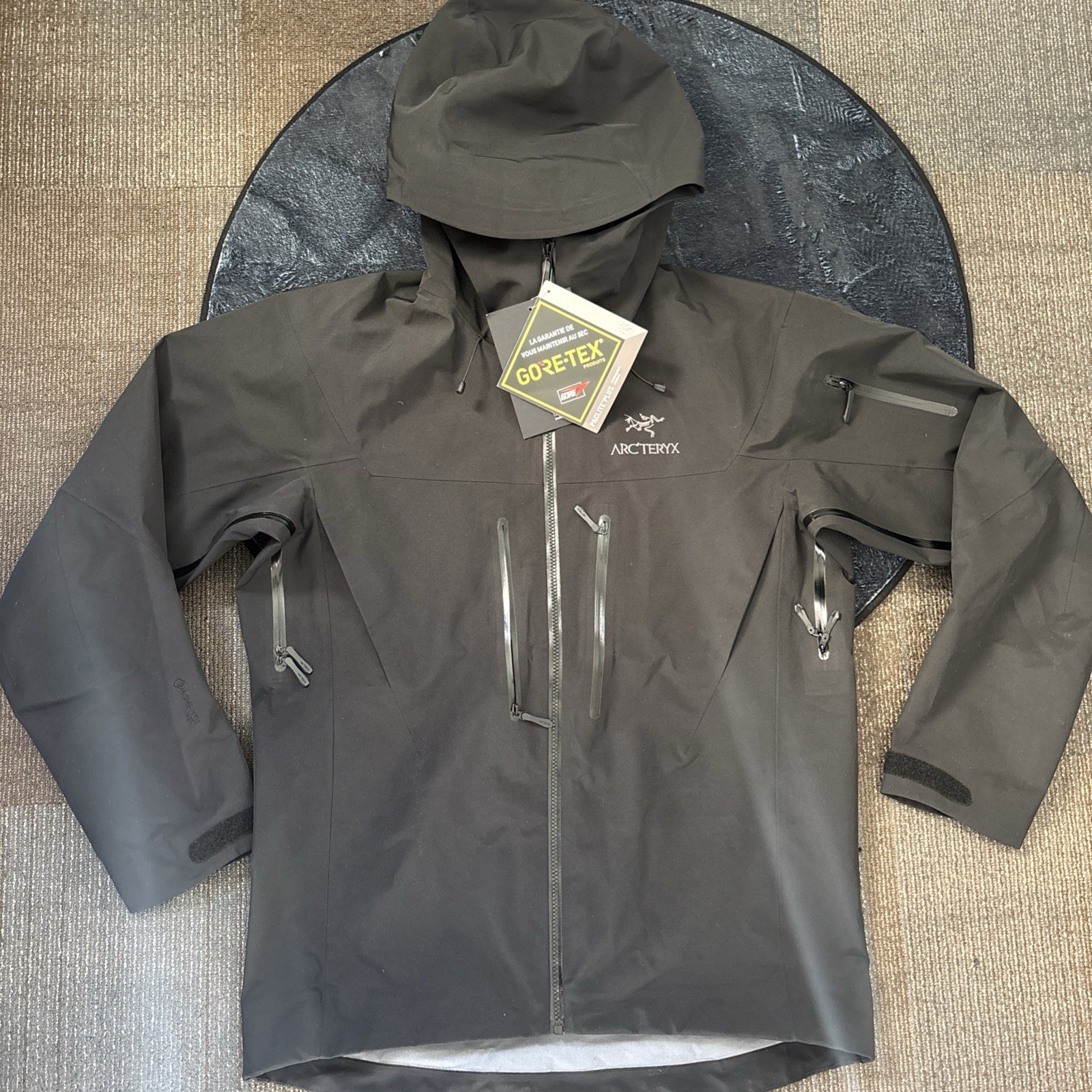 Arc'teryx Water Resistant GORE-TEX Pro Men's Black Rain Jacket Size L
