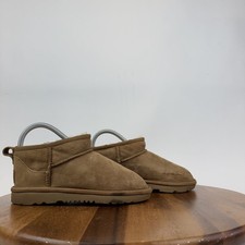 Big Kids Ugg Classic Ultra Mini Chestnut Suede Comfort Casual Lined Boots 1 Y
