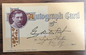 Vintage 1910 Michael Altman Chicago Autograph Card, Guy Bates Post (1875–1954)
