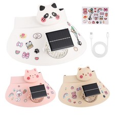 Sun Visor Hat Solar Powered Fan Hat for Outdoor USB Rechargeable Cooling