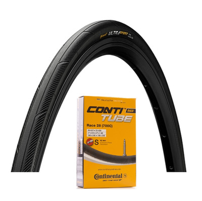 Continental Ultra Sport III Starrreifen + Race 28 Schlauch UVP 35£ Road Bundle