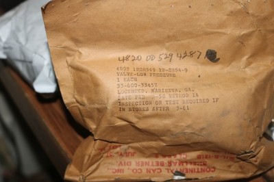 NOS Lockheed C-130 Check valve 12-2854-9 4820-00-529-4287