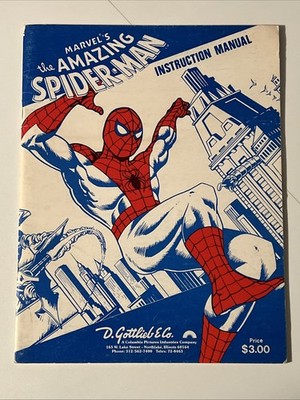 1980 GOTTLIEB FACTORY ORIGINAL SPIDER-MAN PINBALL INSTRUCTION MANUAL MARVEL
