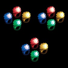 Flashing Dome Ring Dozen Assorted Colors
