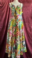 Jams World Connie Dress Spring Flowers Midi Tropical Pockets  Women’s Size XL