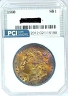 1880-P Better Date Gem BU +++ Dual Sided Rainbow  Toned Morgan Dollar