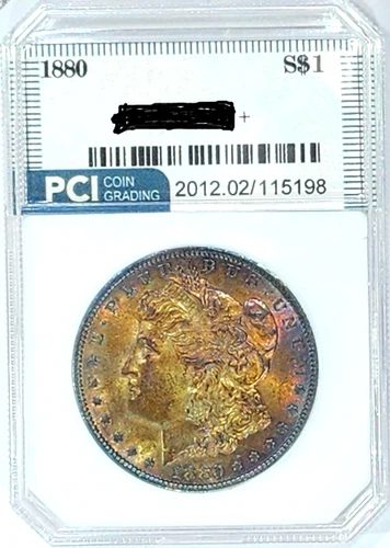 1880-P Better Date Gem BU +++ Dual Sided Rainbow  Toned Morgan Dollar