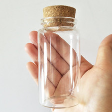 3Pcs 100Ml Small Glass Bottles Vials Jars Glass with Cork Stopper Storage Bottle