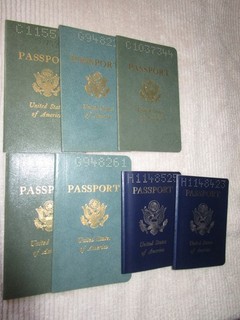 7 VINTAGE PASSPORTS CANCELLED EXPIRED INDONESIA NEW YORK 1970's