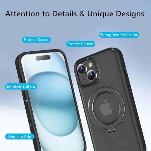 2024 Upgraded 360° Rotatable Magnetic Ring Stand for iPhone 15 Case - Picture 7 of 7