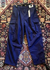 NEW Uniqlo U Christian Lemaire Blue Wide Fit Parachute Cargo Pants LARGE 33-36