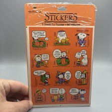 Vintage Hallmark Peanuts Halloween Stickers Snoopy Charlie Lucy Thanksgiving NOS