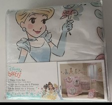 Lambs Ivy Disney Princesses 3-Piece Nursery Baby Crib Bedding Set - Pink