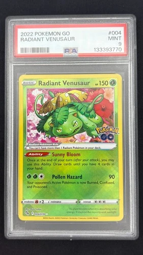 Radiant Venusaur 004/078 - Pokemon GO - Graded PSA 9 MINT Pokemon Card