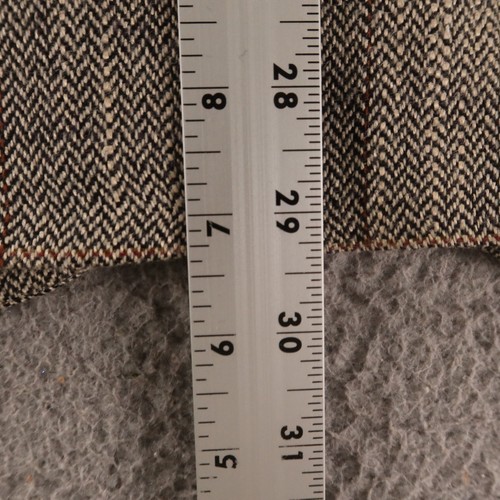 VTG Tweed Jacket L 44S Brown Gray Herringbone Over Check 100% Wool Blazer USA - Picture 12 of 16