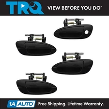 TRQ Door Handle Smooth Black Exterior Outside Kit Set of 4 for 02-06 Altima